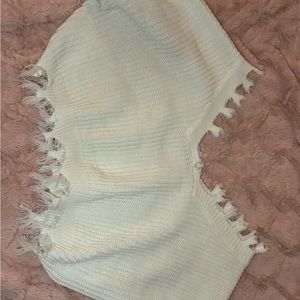 White cropped sweater